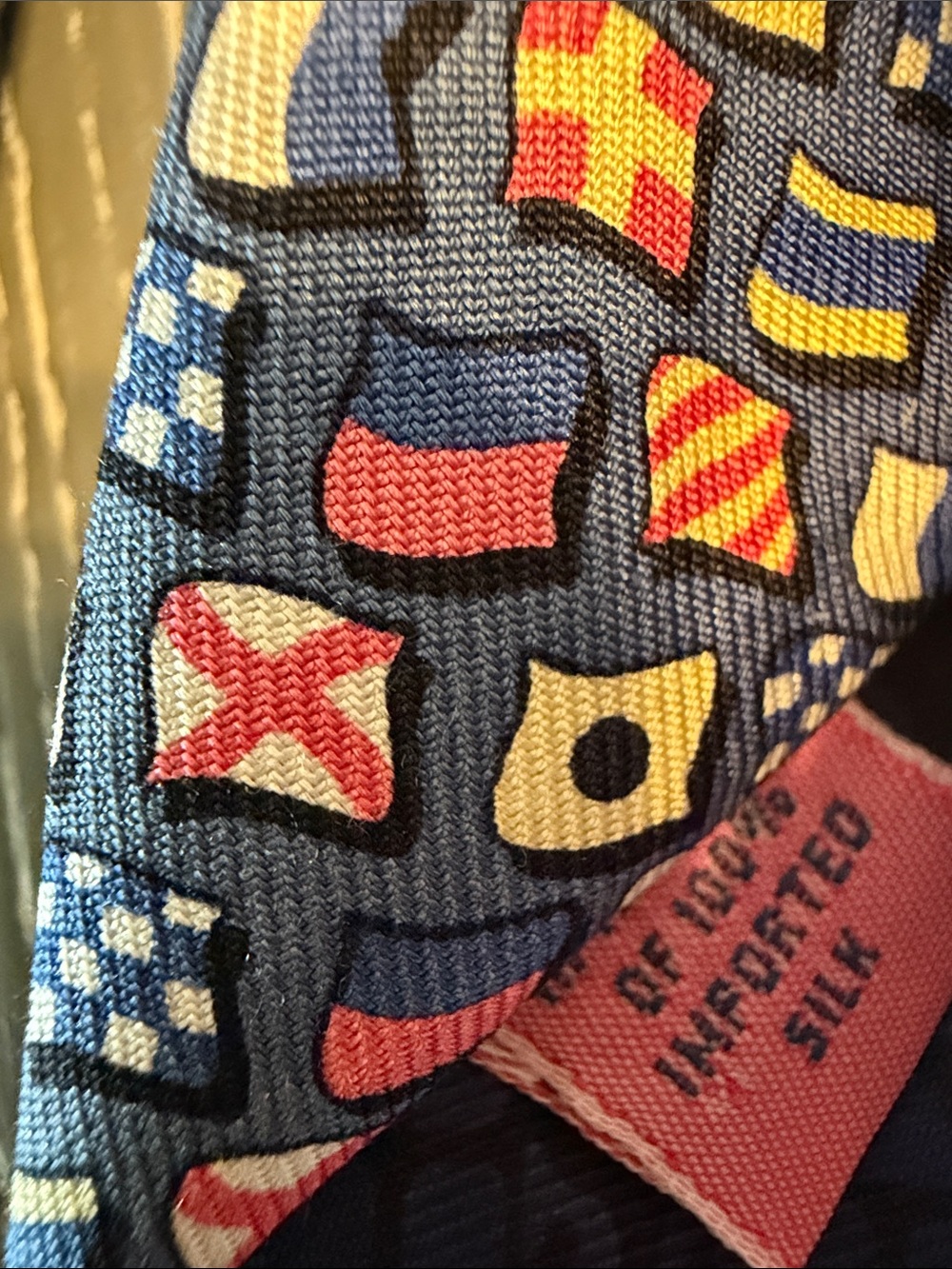 2 Men's Vineyard Vines Nautical Light Blue and Navy Patterned Silk Ties - Picture 8 of 9
